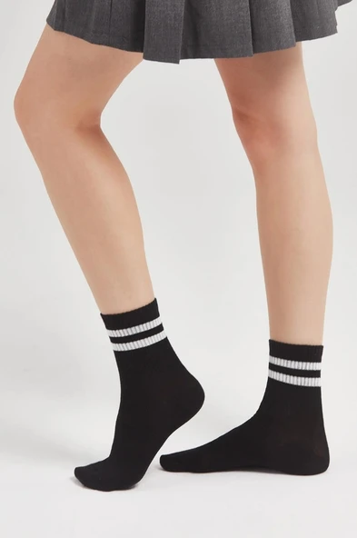 6'lı Unisex Çemberli Kolej Çorabı - Resim 3