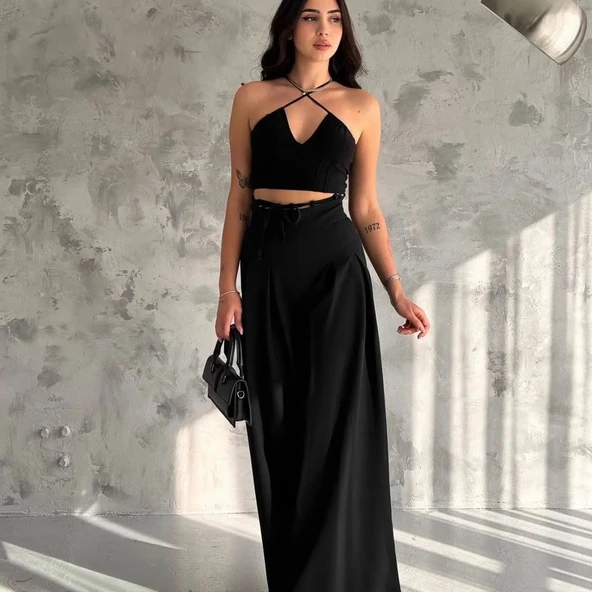 Palazzo Pantolon Oversize Orjinal Kesim - Resim 12