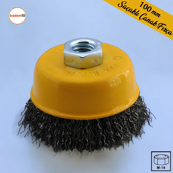 Saçaklı Çanak Fırça 100 mm Pas Kir Toz Temizleme Metal Temizlik Fırçası ürün görseli 1