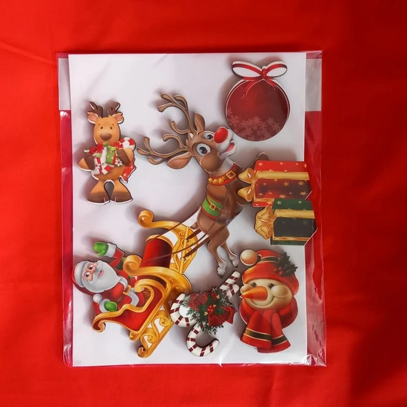 Yılbaşı Ahşap Sticker Model 4 ürün görseli 1