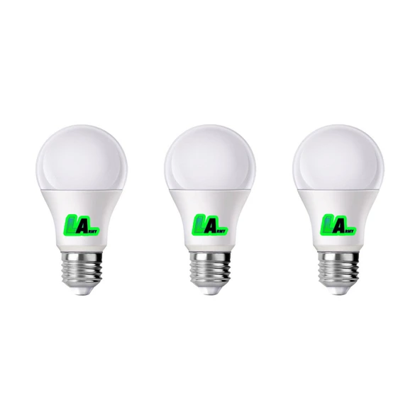 3 adet 9W LED Ampul A+ 6500k soğuk beyaz ışık lamba aydınlatma ASA-12082 enerji tasarruflu uzun ömürlü E27 ürün görseli 1