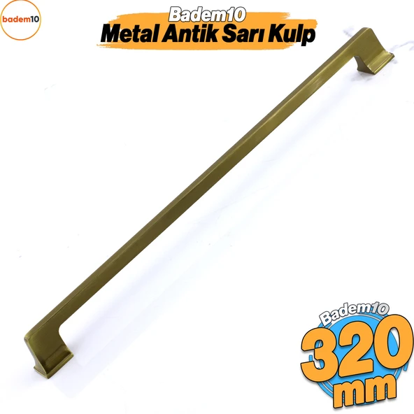 Gediz Metal Antik Sarı Kulp 320 mm 32 cm Mobilya Çekmece Mutfak Dolabı Dolap Kapak Kulp Kulb Kulpu ürün görseli 1