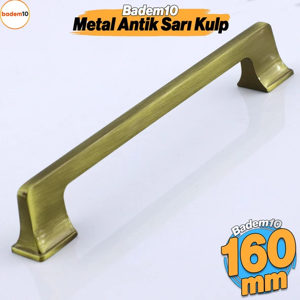 Gediz Metal Antik Sarı Kulp 160 mm 16 cm Mobilya Çekmece Mutfak Dolabı Dolap Kapak Kulp Kulb Kulpu ürün görseli 1