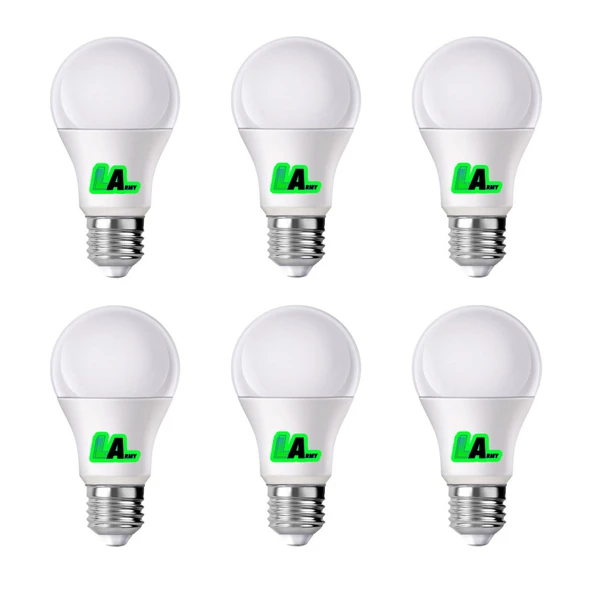 6 adet 9W LED Ampul A+ 6500k soğuk beyaz ışık lamba aydınlatma ASA-12082 enerji tasarruflu uzun ömürlü E27 ürün görseli 1