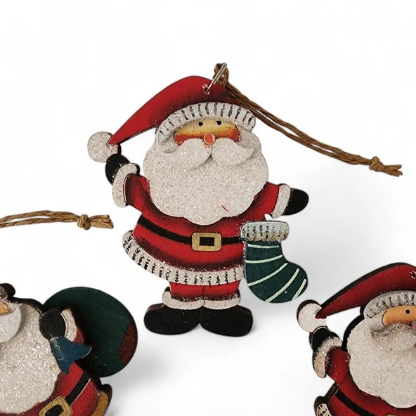Üç'lü Noel Baba Yılbaşı Süsü - Resim 3