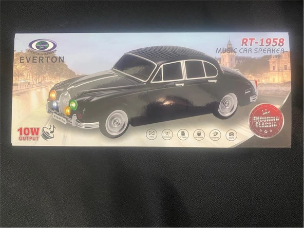 EVERTON RT-1958 Kırmızı Arabalı  Bluetooth Fm-Usb-Tf-Aux Şarjlı Nostaljik Radyo ürün görseli 1