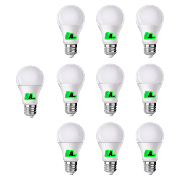 10 adet 9W LED Ampul A+ 6500k soğuk beyaz ışık lamba aydınlatma ASA-12082 enerji tasarruflu uzun ömürlü E27 ürün görseli 1