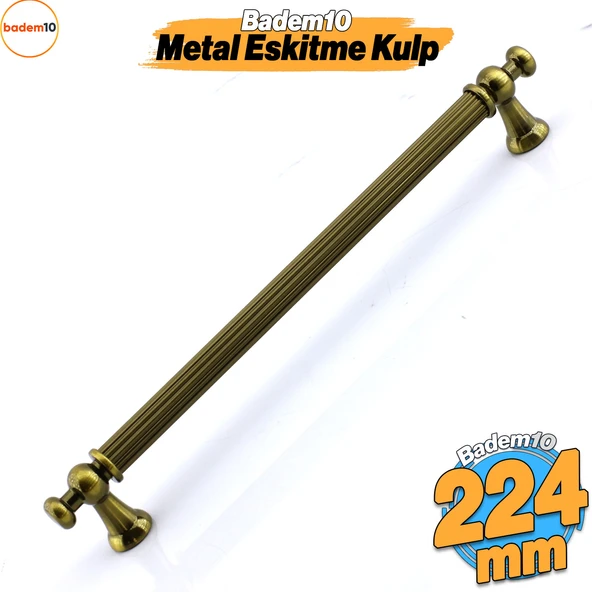 Selçuklu Antik Sarı Metal Kulp 224 mm Mobilya Çekmece Mutfak Dolabı Dolap Kapak Kulpları Kulb Kulpu ürün görseli 1