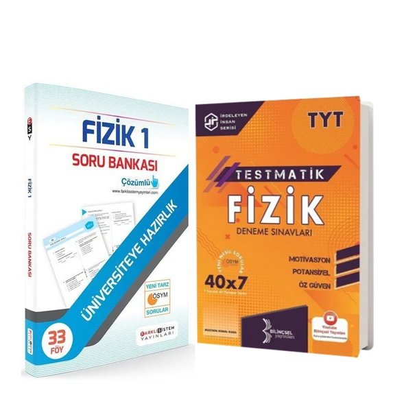 Farklı Sistem TYT Fizik Soru Bankası ve Bilinçsel Deneme Seti 2 Kitap ürün görseli 1