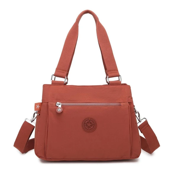 Krinkıl Kumaş Kadın Omuz Çantası Smart Bags 1125 Kiremit ürün görseli 1