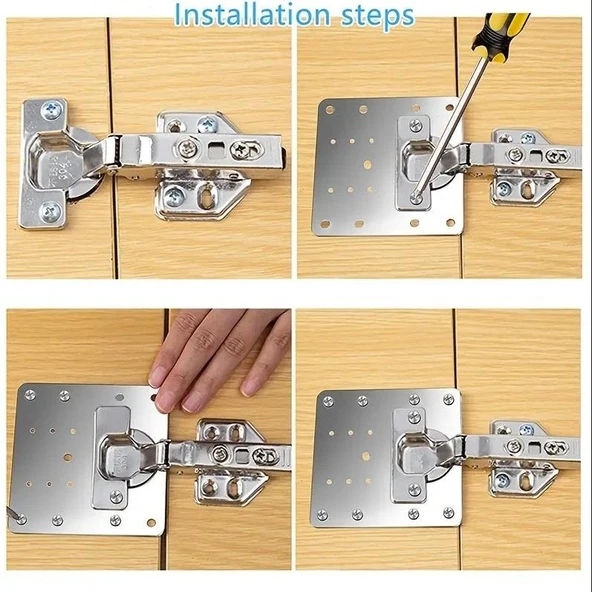 Zhltools Paslanmaz Çelik Menteşe Onarım Plakası - Resim 4