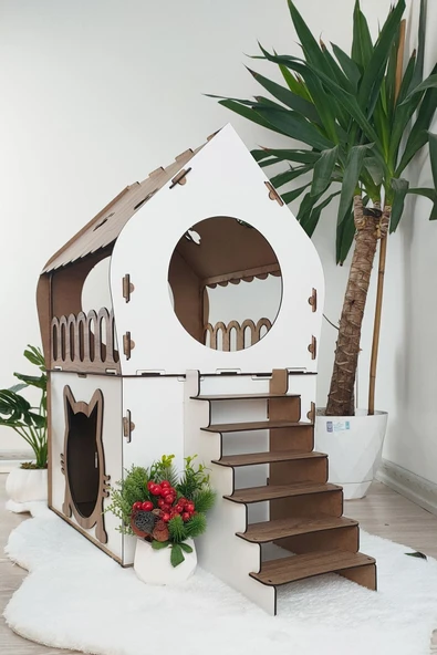 Kedi Evi 2 Katlı Merdivenli - Resim 4