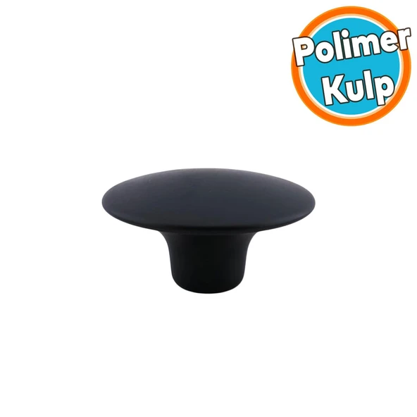 Mantar Kulp Düğme 1 ADET Mobilya Dolabı Çekmece Mutfak Dolap Kulpu Kulbu Plastik Siyah ürün görseli 1