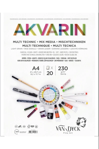 VAN DYCK ÇİZİM BLOK AKVARIN A4 20 YP SPİRALLİ ürün görseli 1