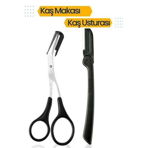 Zhltools Taraklı Kaş Makası ve Kaş Usturası Seti ürün görseli 1