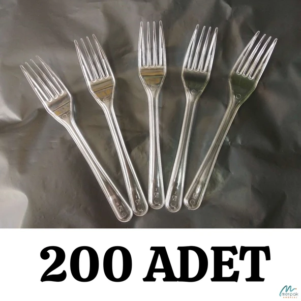 Lüks Plastik Çatal 200'lü Sert Kalın Çatal Kullan At Plastik Çatal ürün görseli 1