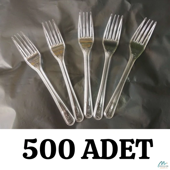 Lüks Plastik Çatal 500'lü Sert Kalın Plastik Çatal Kullan At ürün görseli 1