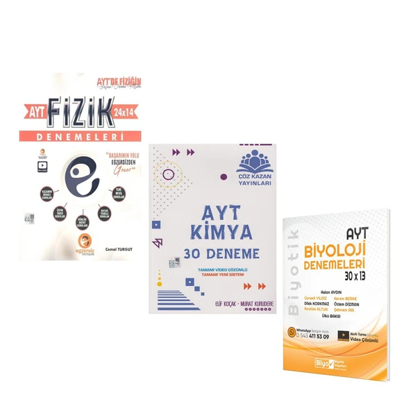 Egzersiz AYT Fizik Çöz Kazan Kimya ve Biyotik Biyoloji Deneme Seti 3 Kitap ürün görseli 1