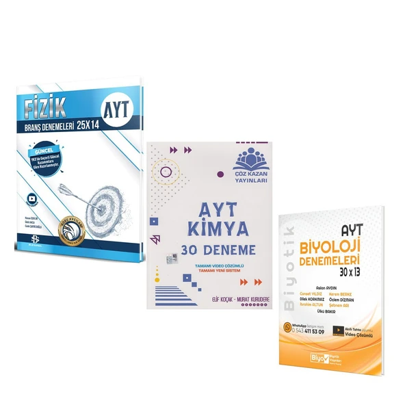 Bilgi Sarmal AYT Fizik Çöz Kazan Kimya ve Biyotik Biyoloji Deneme Seti 3 Kitap ürün görseli 1