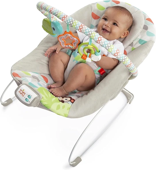 Bright Starts Ana Kucağı Yatıştırıcı Titreşimler Bebek Koltuğu, Çıkarılabilir Oyuncak Barı, 0-6 Ay, 9 kg'a Kadar (Mutlu ürün görseli 1