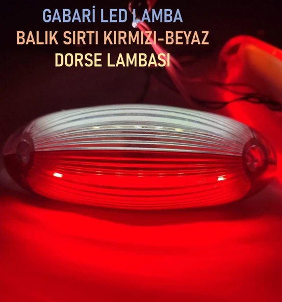 Gabari Led Balık Sırtı Dorse Lambası Kırmızı-beyaz 12-24 Volt 1 Adet ürün görseli 1