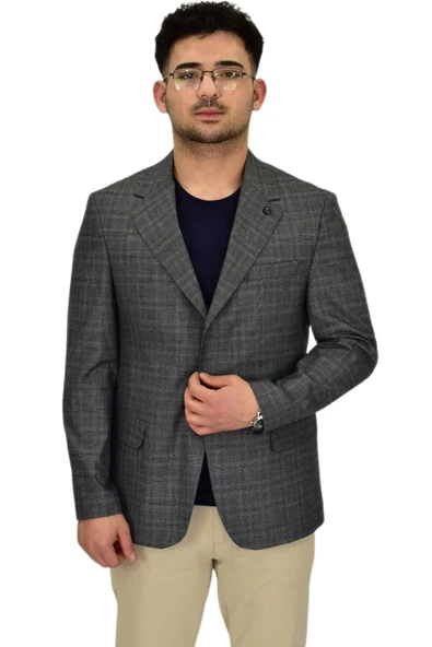 Erkek Ekose Tek Spor Ceket 4 Drop BGL-ST04477 ürün görseli 1