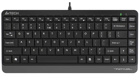 A4 Tech FK11 Q Usb Kablolu Mm Mini Gri Siyah Klavye ürün görseli 1