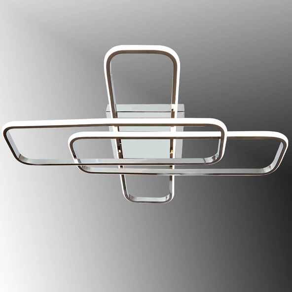 TT Aydınlatma TT324-KR  57 x 17 Profil Krom Kaplama 3 lü Plafonyer Led Avize ürün görseli 1