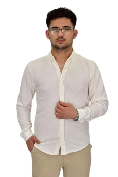 Erkek Likralı Spor Silim Fit Gömlek BGL-ST04331 ürün görseli 1