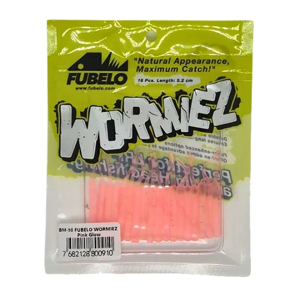 Fubelo Wormiez 5.2cm 18 Adet Lrf Silikonu  Pink Glow ürün görseli 1