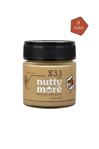 Nutty More %33 Fındık Parçacıklı Fındık Ezmesi 200 gr x 9 Adet ürün görseli 1