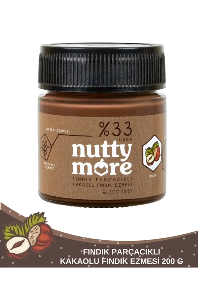 Nutty More %33 Fındık Parçacıklı Kakaolu Fındık Ezmesi 200 gr ürün görseli 1