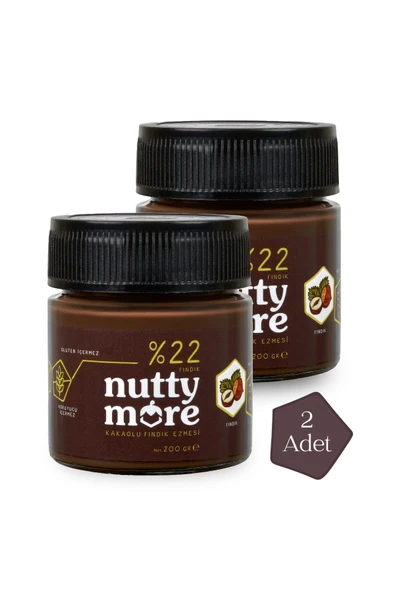 Nutty More %22 Kakaolu Fındık Ezmesi 200 gr x 2 Adet ürün görseli 1