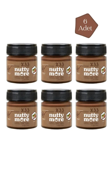 Nutty More %33 Fındık Parçacıklı Kakaolu Fındık Ezmesi 200 gr x 6 Adet ürün görseli 1