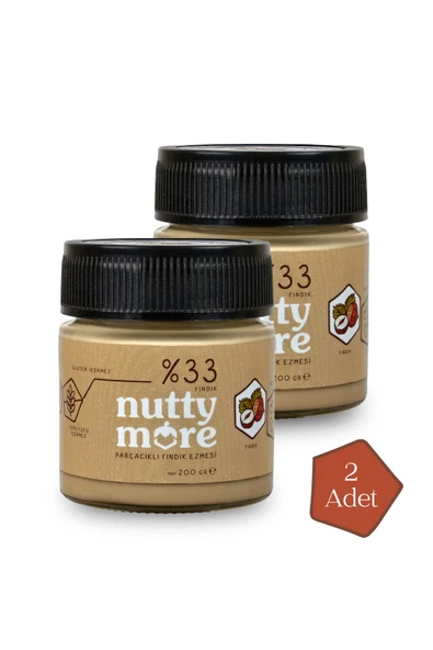 Nutty More %33 Fındık Parçacıklı Fındık Ezmesi 200 gr x 2 Adet ürün görseli 1