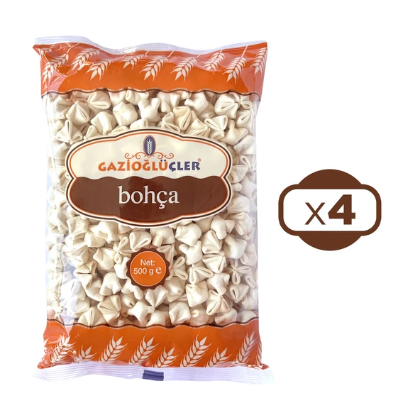 Gazioğlu Üçler Bohça Kuru Mantı 500 gr x 4 Adet ürün görseli 1
