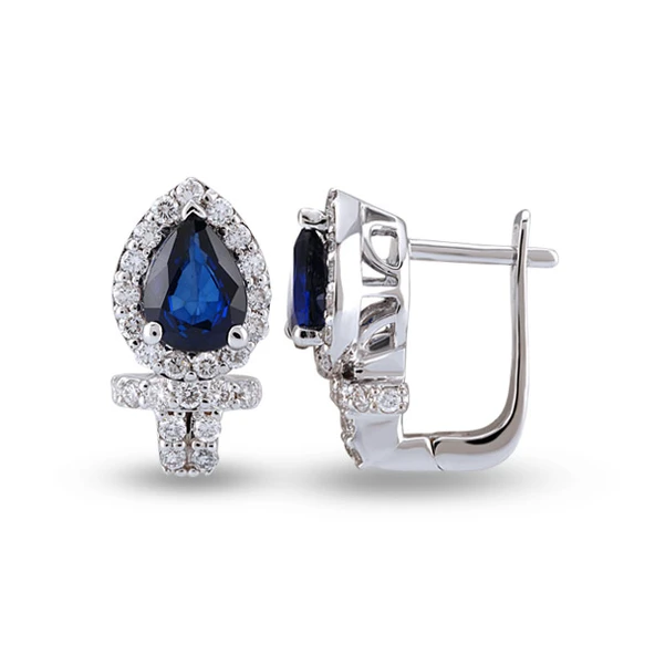 Harem Altın 2.27 Ct Pırlantalı Safir Küpe RTK24 ürün görseli 1
