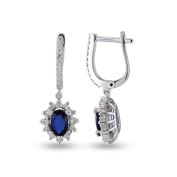 Harem Altın 2.34 Ct Pırlantalı Safir Küpe RTK5 ürün görseli 1