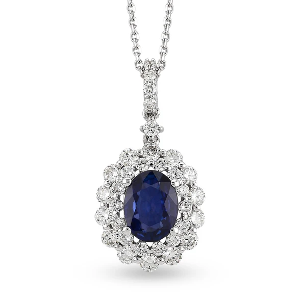 Harem Altın 2.23 Ct Pırlanta Safir Kolye RTKL57 ürün görseli 1