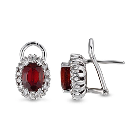 Harem Altın 3.97 Ct Pırlantalı Yakut Küpe RTK31 ürün görseli 1