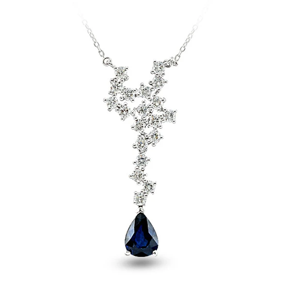Harem Altın 2.15 Ct Pırlanta Safir Kolye RTKL24 ürün görseli 1