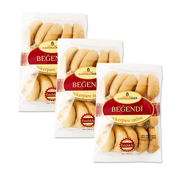 Gazioğlu Üçler Beğendi Fındıklı Şekerpare 240 gr x 3 Adet ürün görseli 1