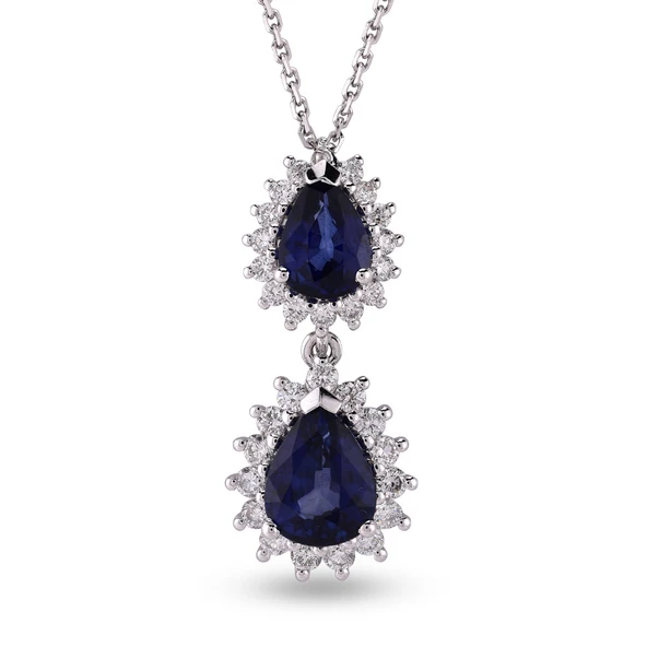 Harem Altın 2.28 Ct Pırlanta Safir Kolye RTKL41 ürün görseli 1