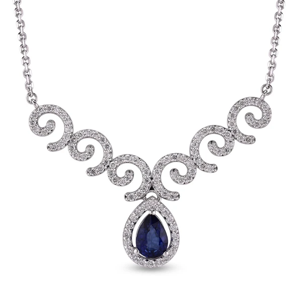 Harem Altın 1.68 Ct Pırlanta Safir Kolye RTKL40 ürün görseli 1