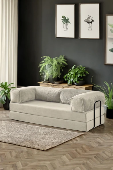 Modalife Legoom Açılır Kanepe Yatak Olabilen Rahatlama , Aktivite Koltuğu, Krem ürün görseli 1