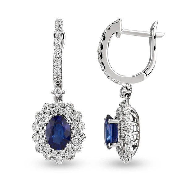 Harem Altın 3.26 Ct Pırlantalı Safir Küpe RTK47 ürün görseli 1