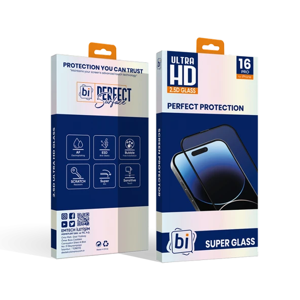 Binano 2.5D Super Glass iPhone 16 Pro Şeffaf Cam Ekran Koruyucu ürün görseli 1
