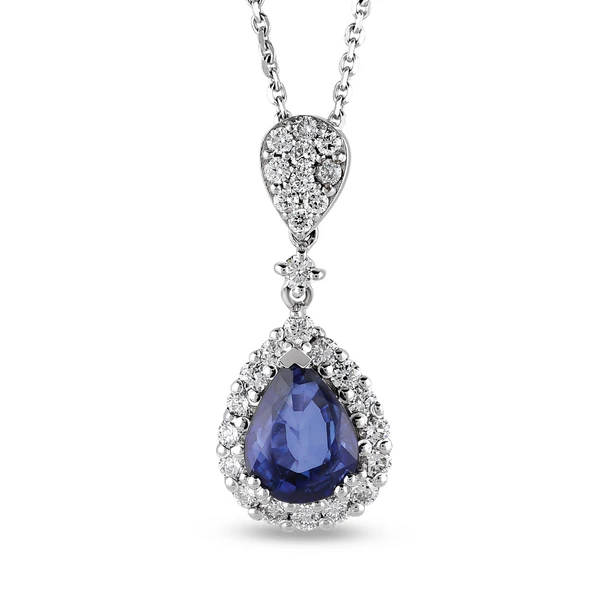 Harem Altın 1.62 Ct Pırlanta Safir Kolye RTKL50 ürün görseli 1