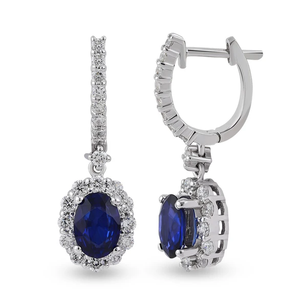 Harem Altın 2.50 Ct Pırlantalı Safir Küpe RTK35 ürün görseli 1