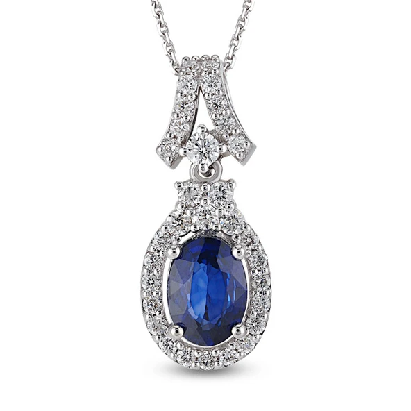 Harem Altın 2.18 Ct Pırlanta Safir Kolye RTKL38 ürün görseli 1